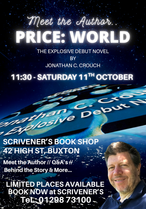 Meet the Author of Price: World at Scrivener's Book Shop, Buxton on 11th October 2025.